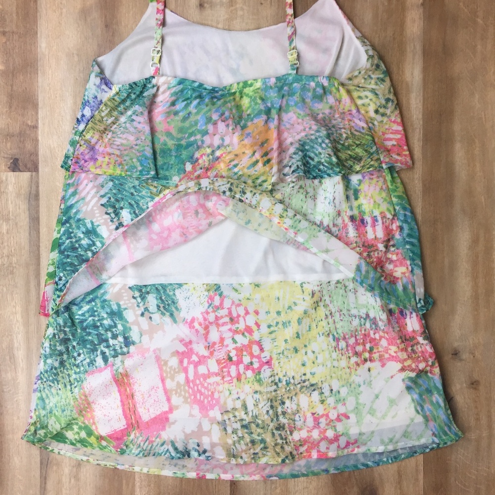 🌞FREE! Lane Bryant Colorful Layered Lined Tank 14 - Picture 6 of 7